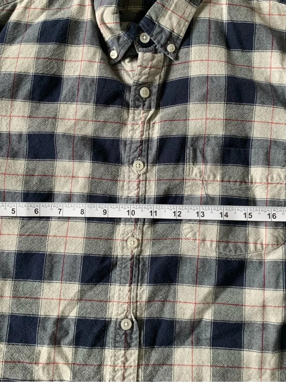 J. Crew Navy and Gray Plaid Button-Down Shirt